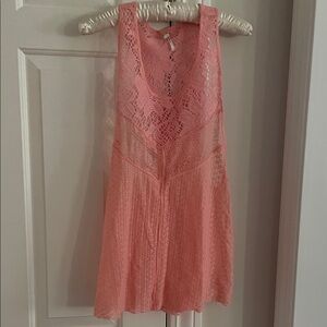 Free people peach lace top